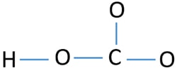 HCO3- skech and center atom